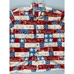 High Seas Trading Co Vintage Patriotic USA Theme Short Sleeve Shirt. 4XL, EUC!